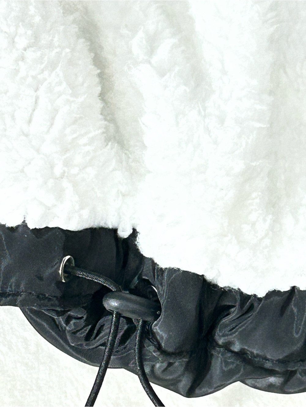 Liv & Lottie Black Puffer Vest Stand Collar Cinch Waist White Fuzzy Lining Sz M - Picture 7 of 12